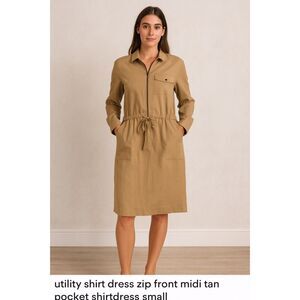 Tomas Maier Long Sleeve Shirt Dress Tan Size 6 Collared PullOver Classic Capsule